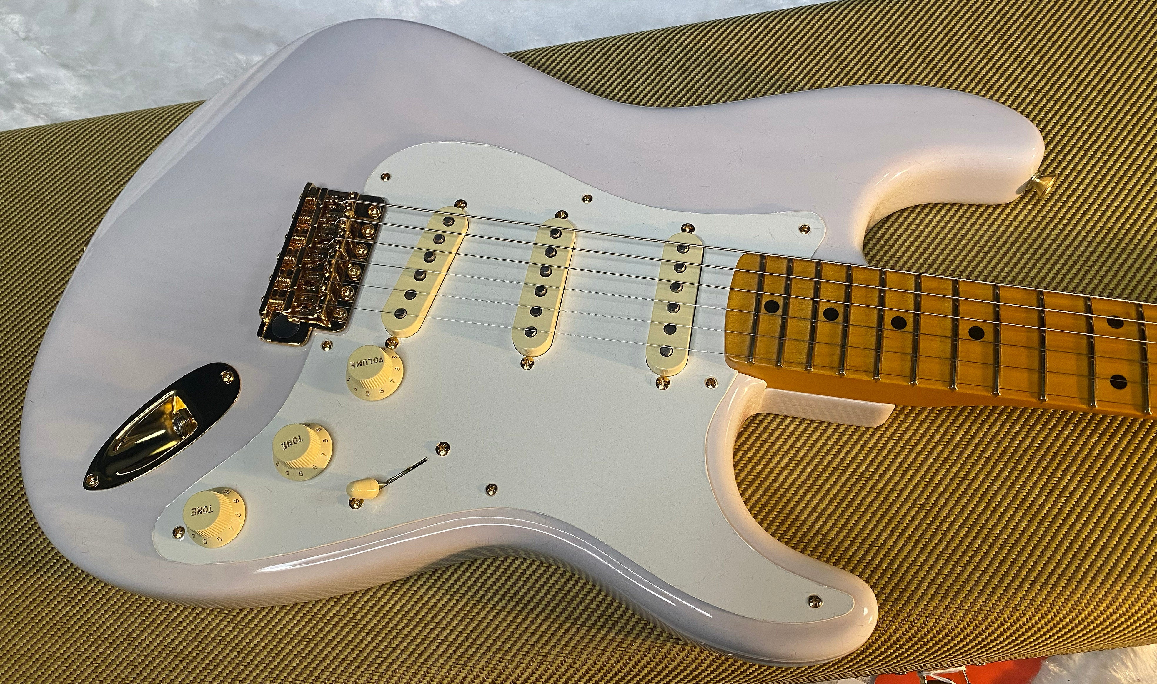 NEW! Fender American Vintage II 1957 Stratocaster - White Blonde Ash - AAA Flamed Maple Neck - Gold Hardware - Authorized Dealer - 8.1lbs - G06569