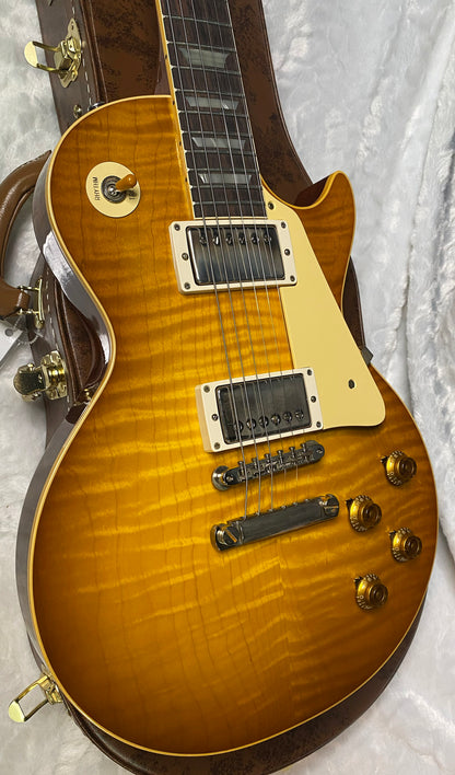 NEW ! Gibson Custom Shop 1959 Les Paul - Golden Poppy Burst - Authorized Dealer - Hand Picked Curly Maple Flame Top - VOS - 8.8 lbs - G07184