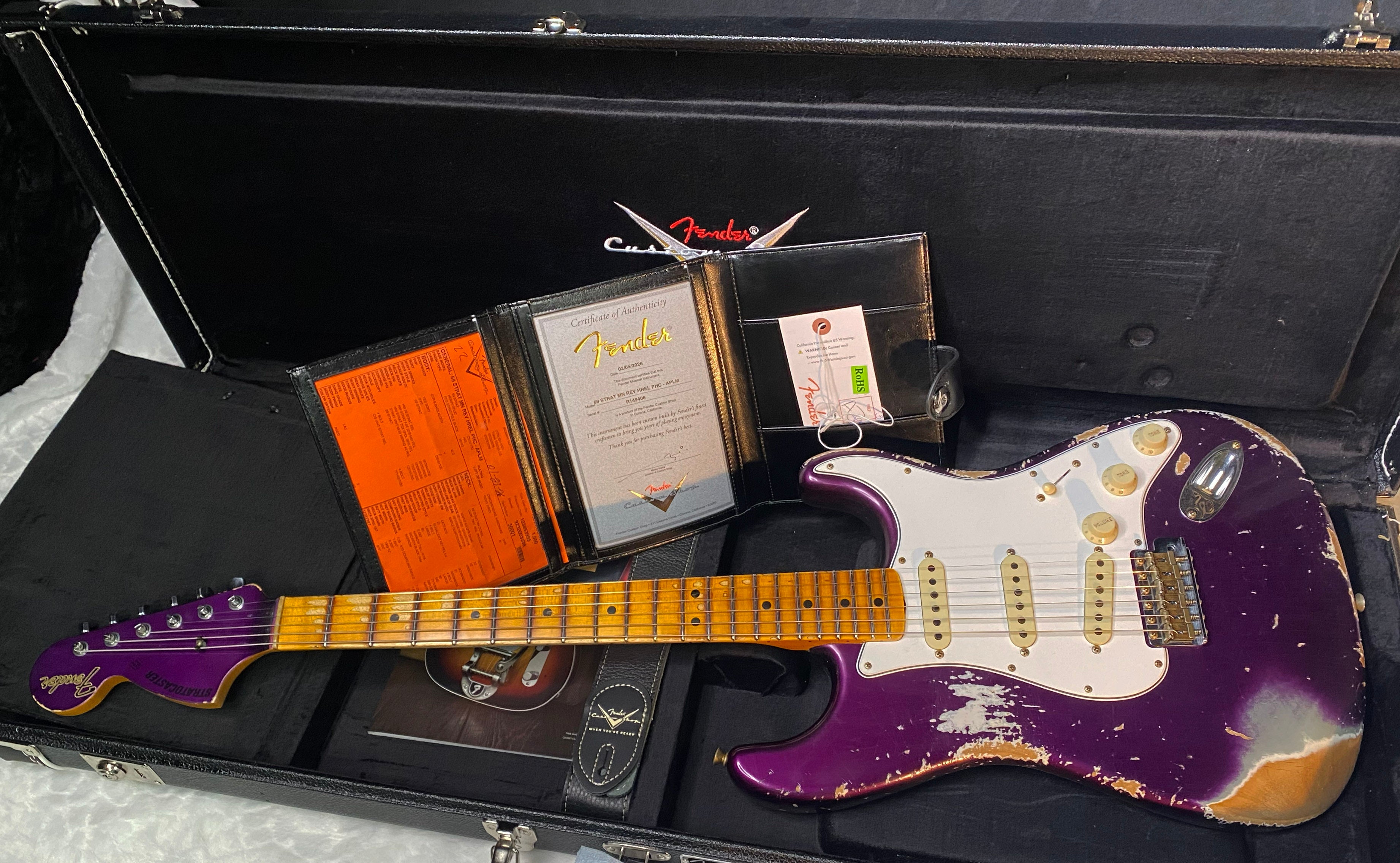 NEW! Fender Custom Shop Special Run '69 Stratocaster Heavy Relic - Handwound P/U's - Aged Plum - Reverse Headstock - 7.8lbs - Authorized Dealer - One OFF! SUPRE RARE! G06592