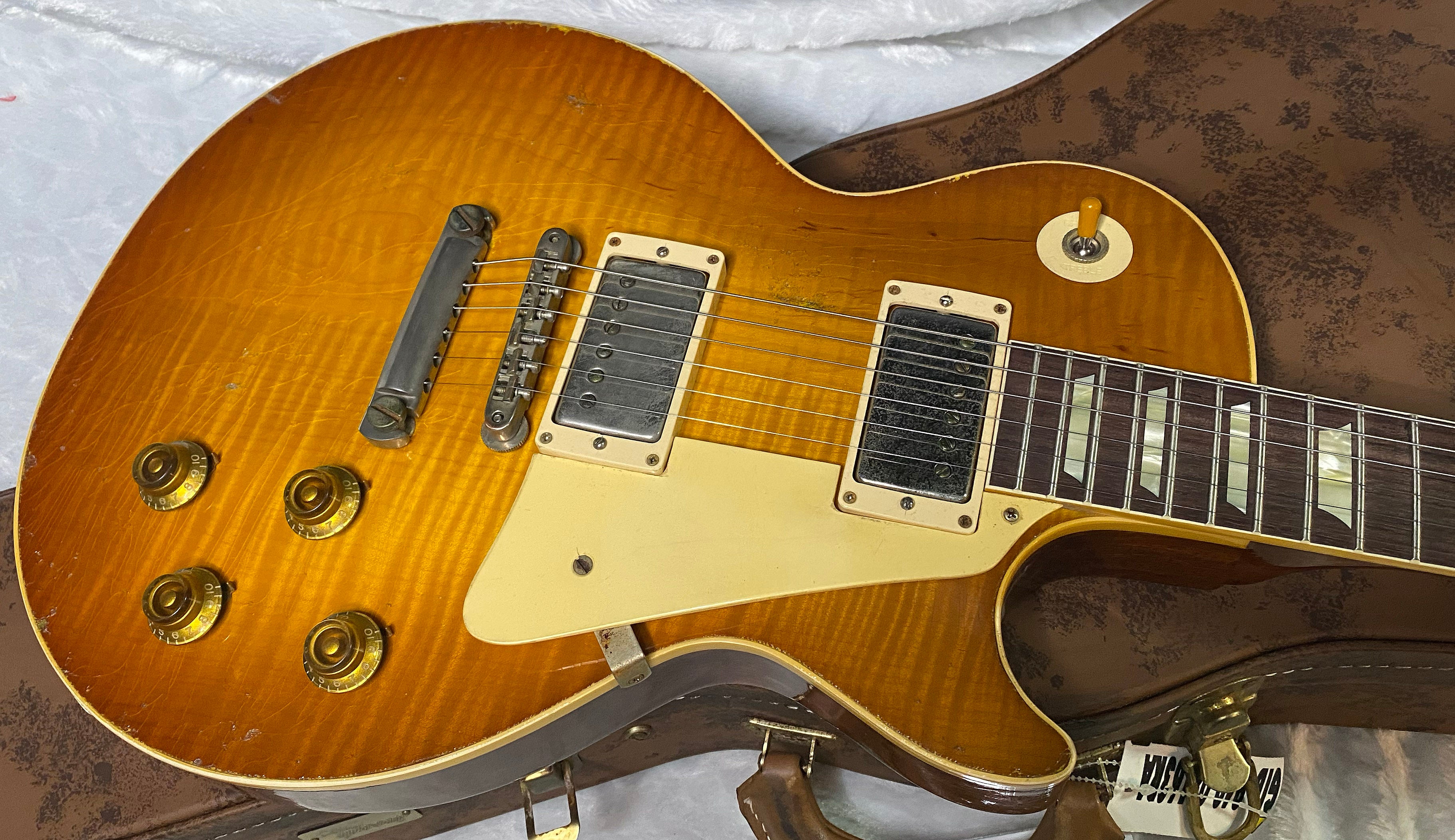 NEW! Gibson Custom 1959 Les Paul Standard Mismatched Top Electric Guitar - Gold Poppy Burst, Heavy Aged - Only 8.1lbs - G07185