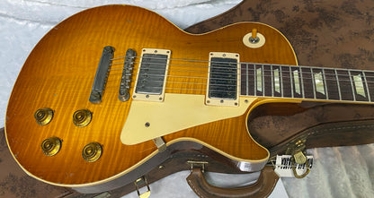 NEW! Gibson Custom 1959 Les Paul Standard Mismatched Top Electric Guitar - Gold Poppy Burst, Heavy Aged - Only 8.1lbs - G07185