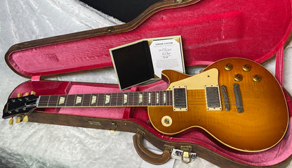 NEW! Gibson Custom 1959 Les Paul Standard Mismatched Top Electric Guitar - Gold Poppy Burst, Heavy Aged - Only 8.1lbs - G07185