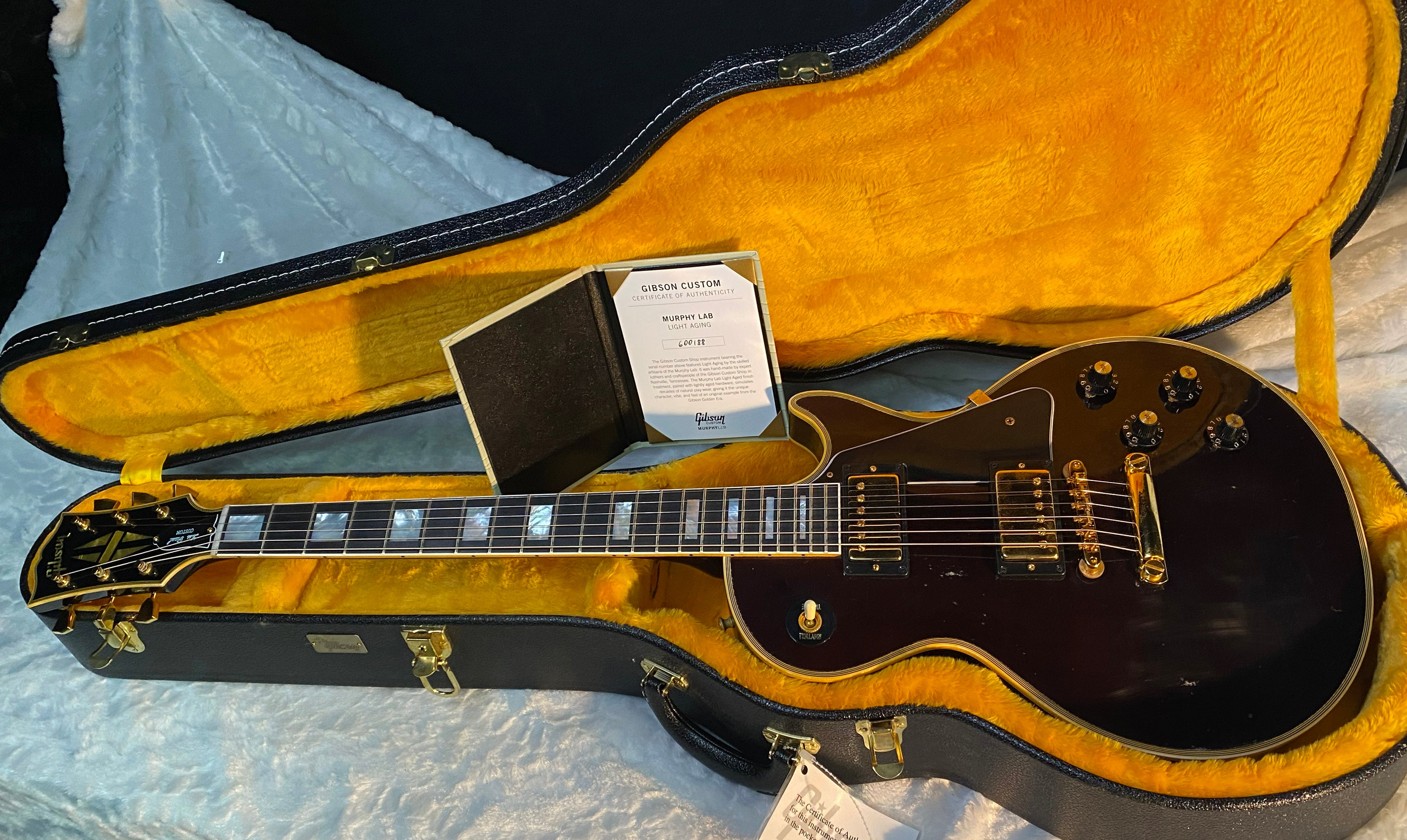 NEW! Gibson Custom Shop Murphy Lab '68 Les Paul Custom Reissue - Light Aged Walnut Finish - Authorized Dealer - Only 9.2 lbs - G06604