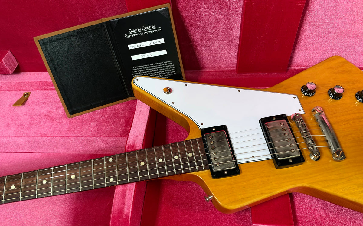 NEW! Gibson Custom 1958 Korina Explorer Reissue Electric Guitar - VOS - Only 8.1 lbs - Authorized Dealer - G07978