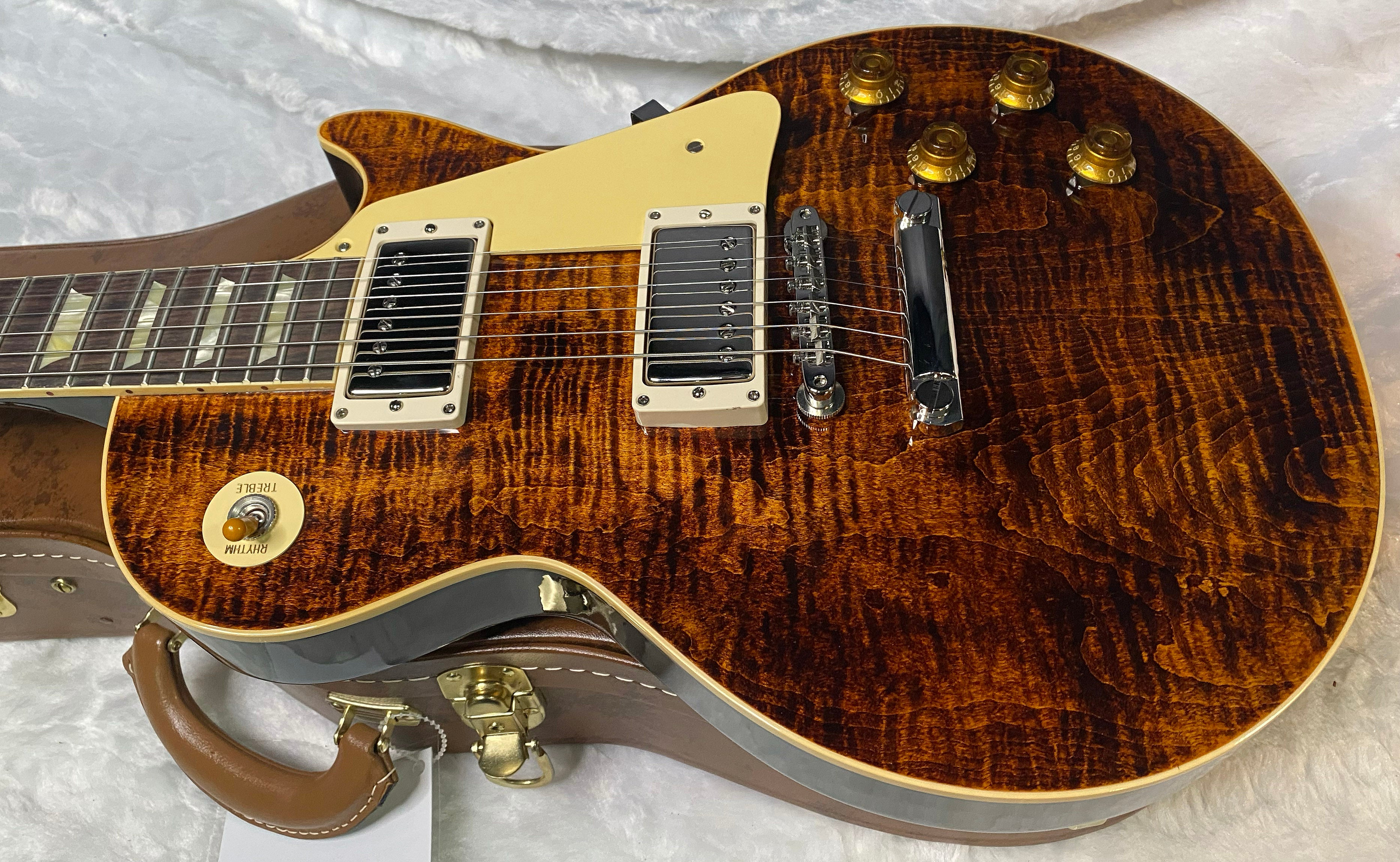 NEW ! Gibson Custom Shop 1959 Les Paul - Warm Amber Gloss Finish - Hand Picked AAAA Flamed Maple Top - One Off! Super RARE! Authorized Dealer - Only 8.5 lbs - G07182