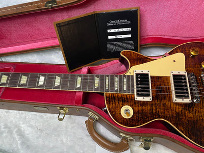 NEW ! Gibson Custom Shop 1959 Les Paul - Warm Amber Gloss Finish - Hand Picked AAAA Flamed Maple Top - One Off! Super RARE! Authorized Dealer - Only 8.5 lbs - G07182
