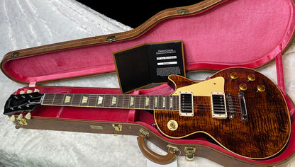 NEW ! Gibson Custom Shop 1959 Les Paul - Warm Amber Gloss Finish - Hand Picked AAAA Flamed Maple Top - One Off! Super RARE! Authorized Dealer - Only 8.5 lbs - G07182