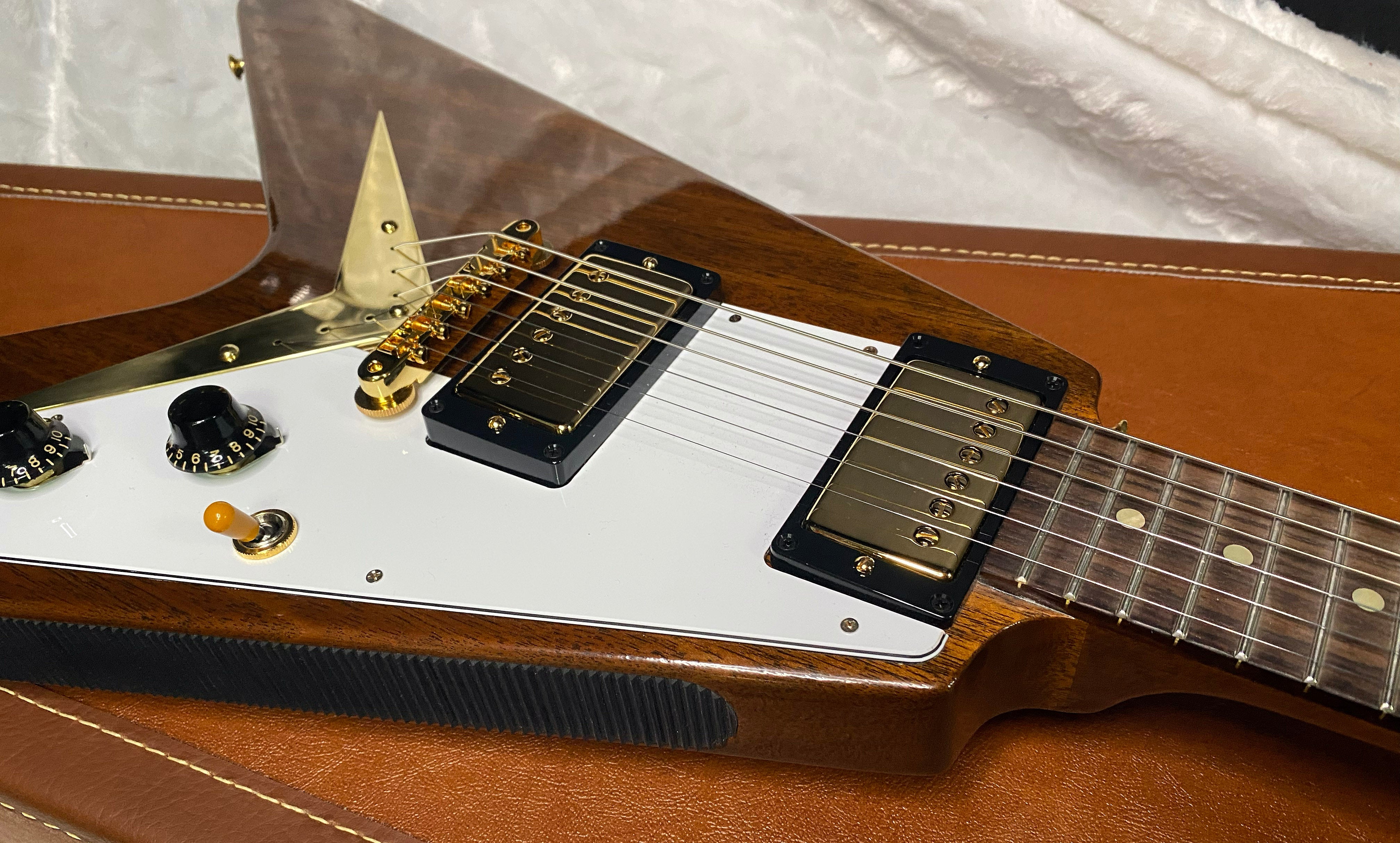 NEW! Gibson Custom 1958 Mahogany Flying V Reissue Electric Guitar - Antique Natural, VOS - WOW - Authorized Dealer - Only 6.3lbs! - G07168