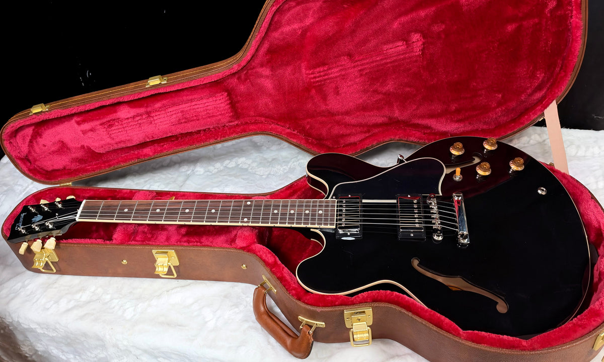 NEW ! Gibson ES-335 50s Semi-Hollowbody Electric Guitar - Ebony - Authorized Dealer - 7.8 lbs - G07908