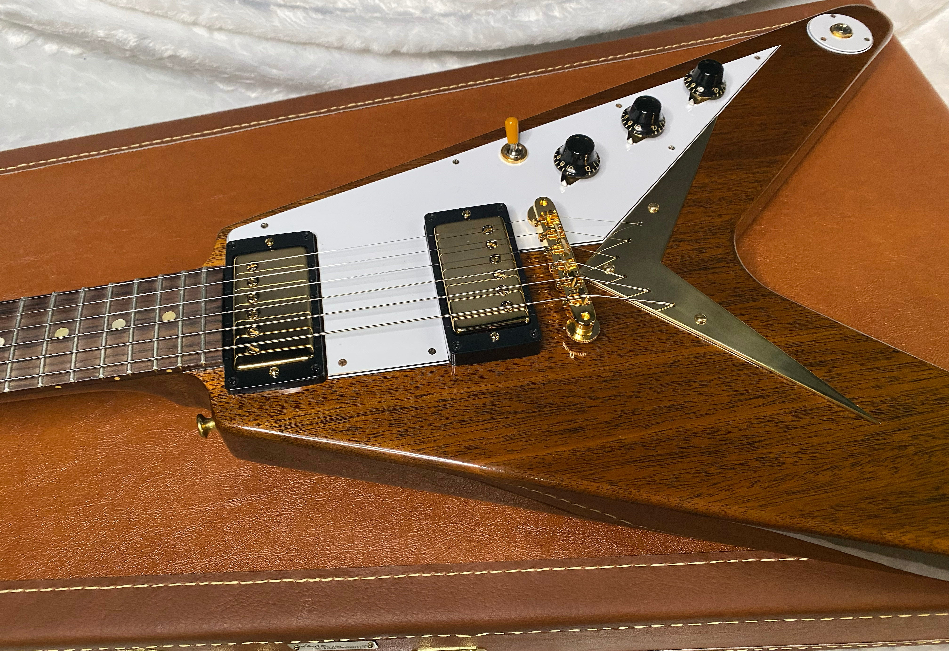 NEW! Gibson Custom 1958 Mahogany Flying V Reissue Electric Guitar - Antique Natural, VOS - WOW - Authorized Dealer - Only 6.3lbs! - G07168