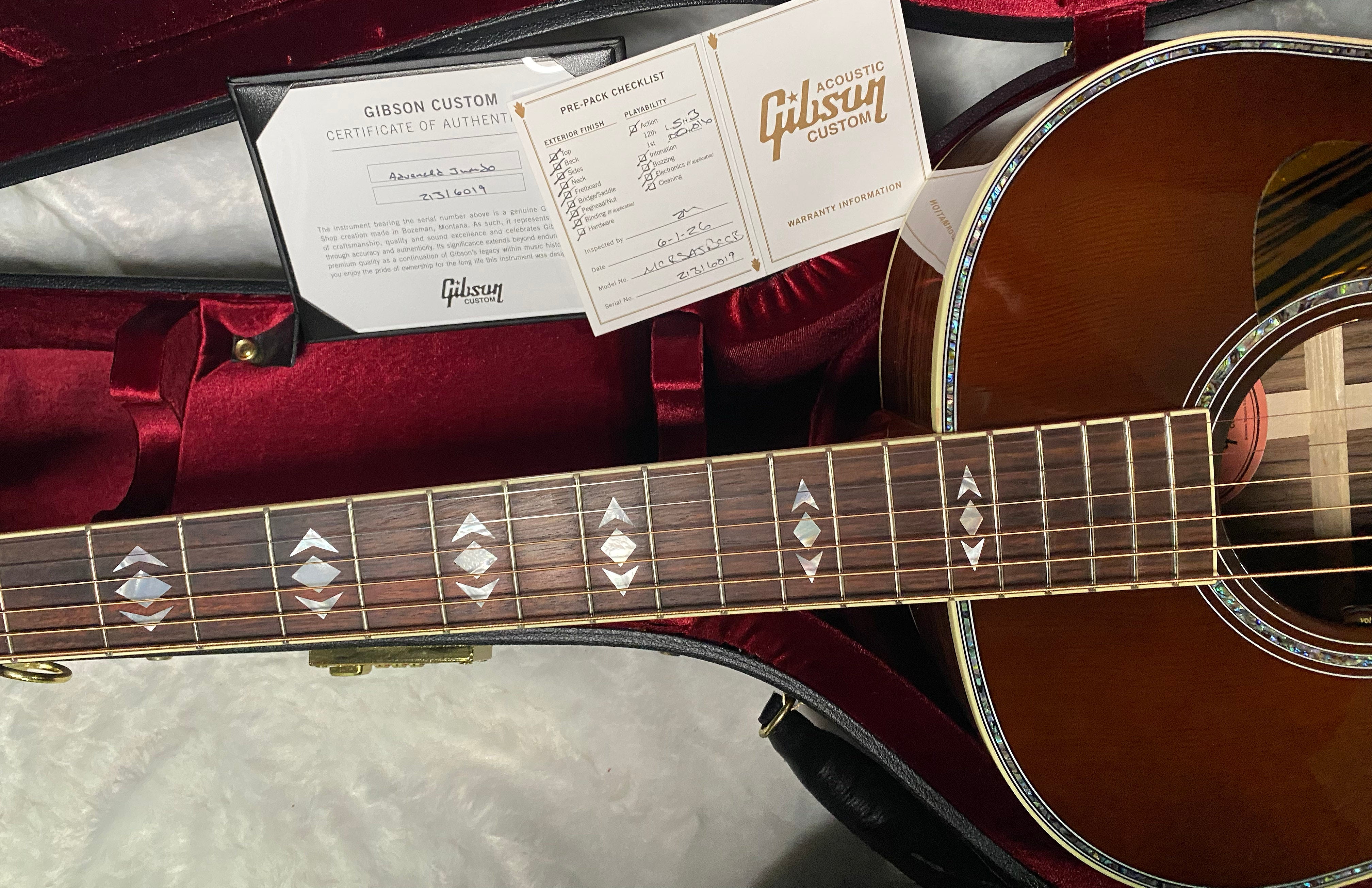 NEW! Gibson Custom Shop Advanced Jumbo Anniversary Limited Edition Acoustic-Electric Guitar - Cremona Burst - 4.45llbs - G07198