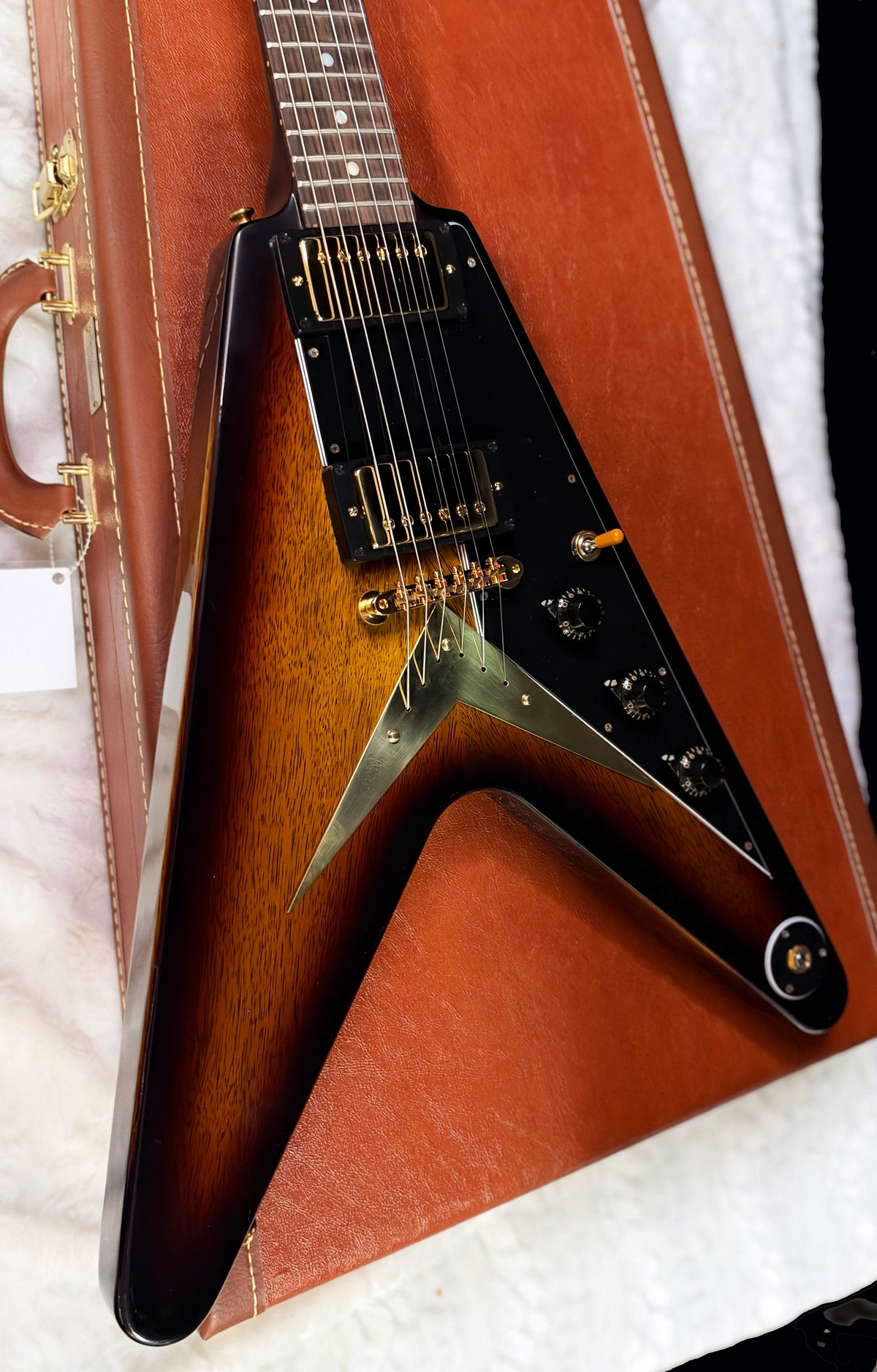 NEW! Gibson Custom 1958 Korina Flying V Reissue Electric Guitar - VOS - Vintage Sunburst - Authorized Dealer - Only 7.4lbs - G07973