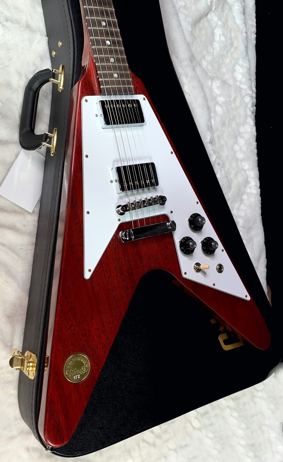 NEW! Gibson Custom 1971 Flying V Medallion Reissue Electric Guitar - Medallion Cherry - Authorized Dealer - Ultra RARE! Dealer Select - 6.4 lbs - G07900
