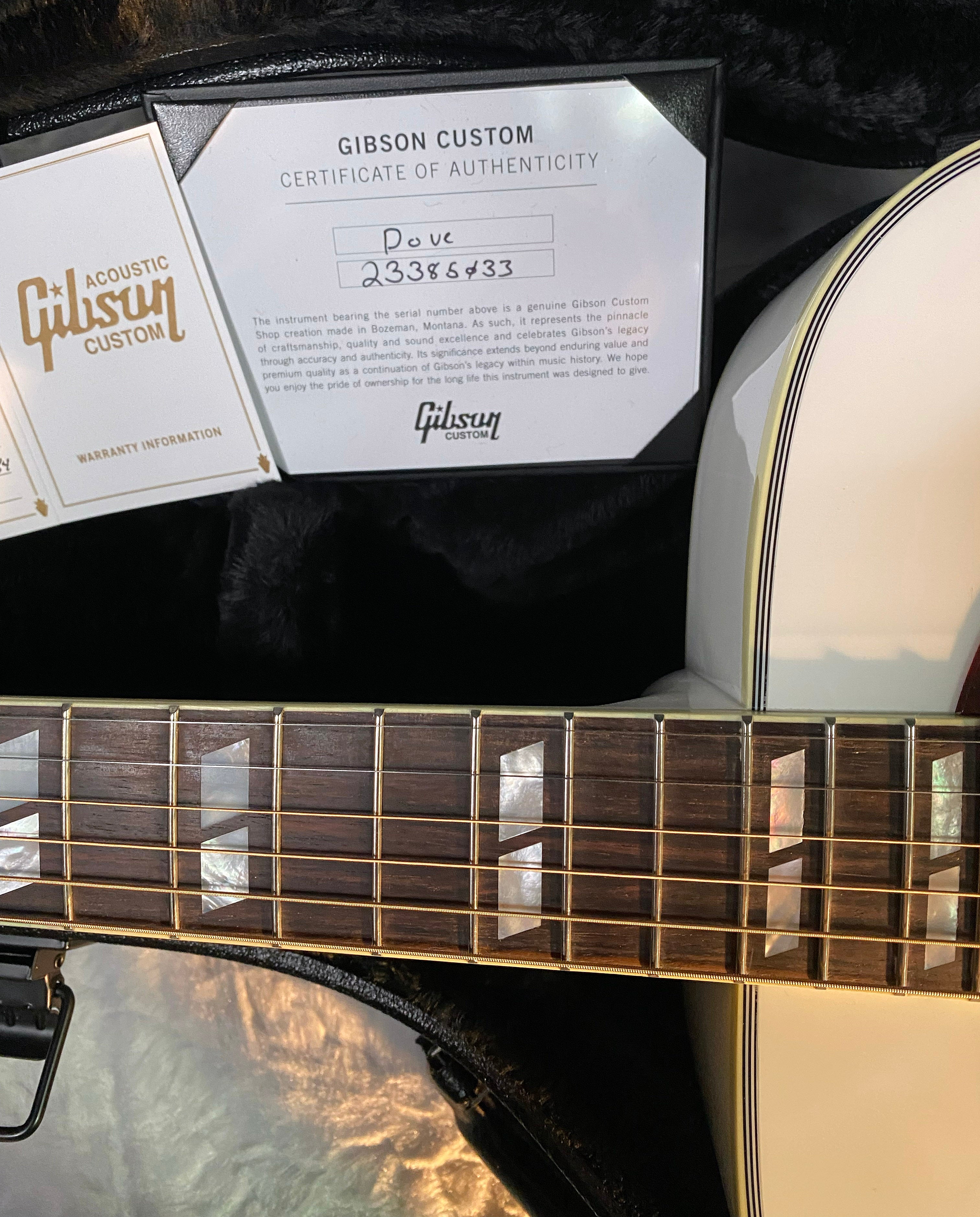 NEW! Gibson Acoustic Custom Shop Dove Acoustic-Electric Guitar - Alpine White - Authorized Dealer 5.2lbs - G06616