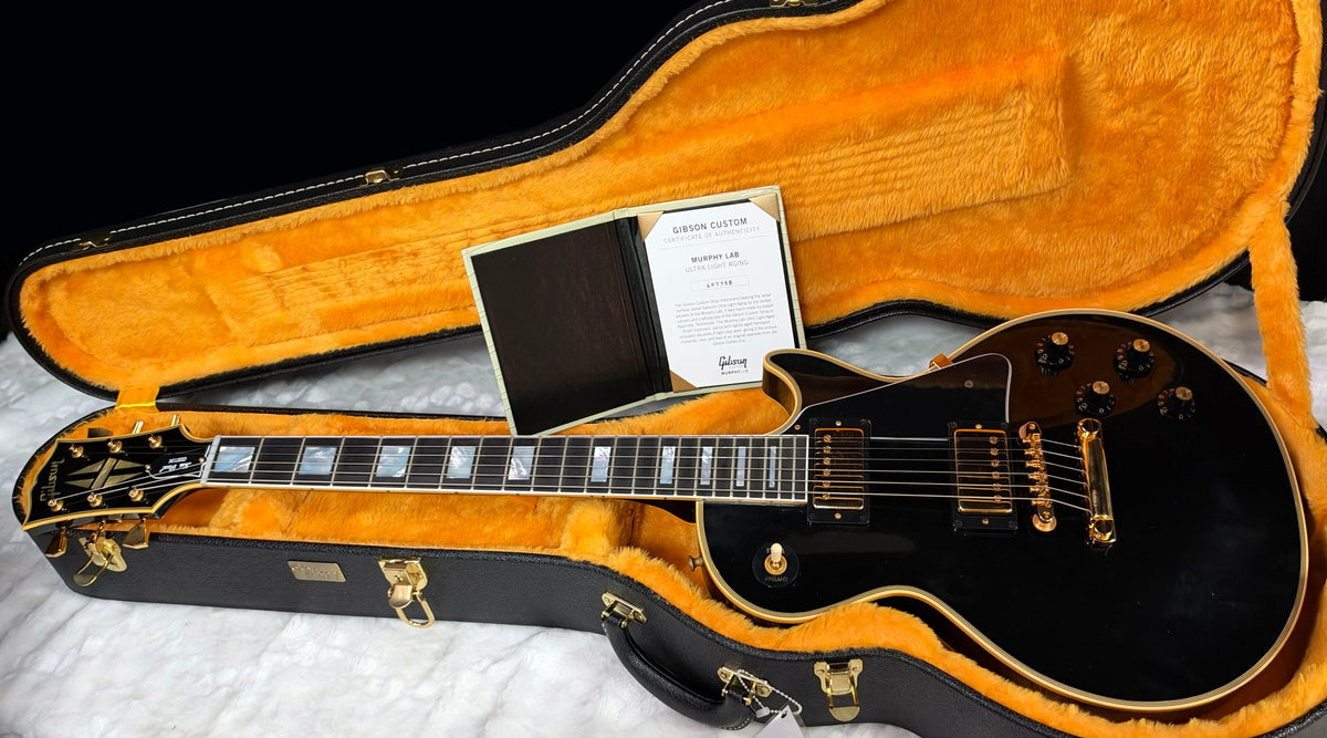 NEW! Gibson Custom Shop Murphy Lab '68 Les Paul Custom Reissue Ultra Light Aged Ebony Authorized Dealer - 9.3 lbs - G07925