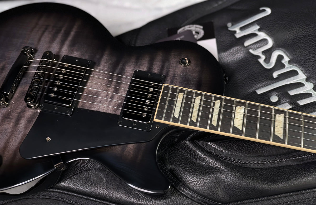NEW ! Gibson Les Paul Studio Session - Translucent Ebony - Monster Flame Top - Authorized Dealer - 8.7 lbs - G07998