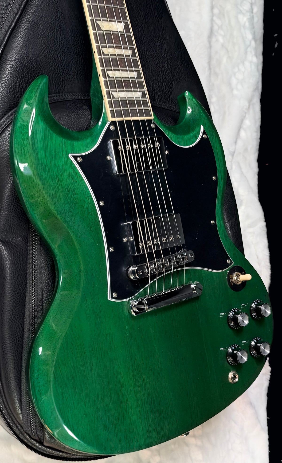 NEW ! Gibson SG Standard - Transparent Teal - Original Gibson Leather Gig Bag - Authorized Dealer - 6.6 lbs - G07905