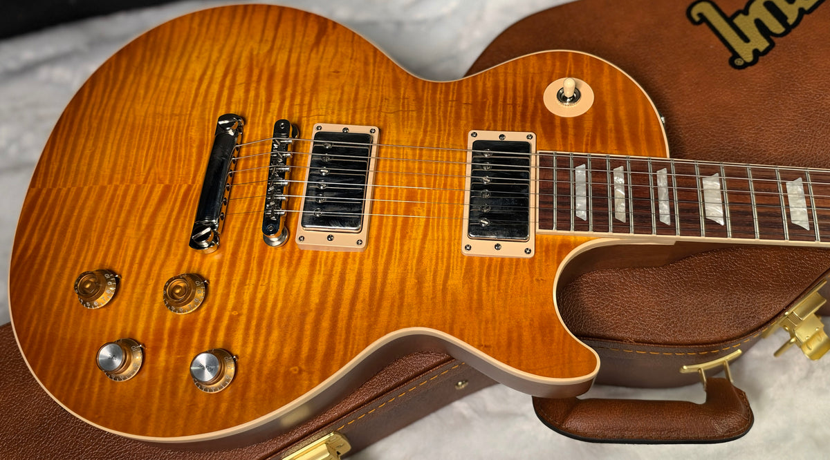 NEW ! Gibson Kirk Hammett "Greeny” Les Paul Standard﻿﻿ Greeny Burst - Killer Curly Flame Maple Top - Only 8.8lbs - Authorized Dealer - G07923