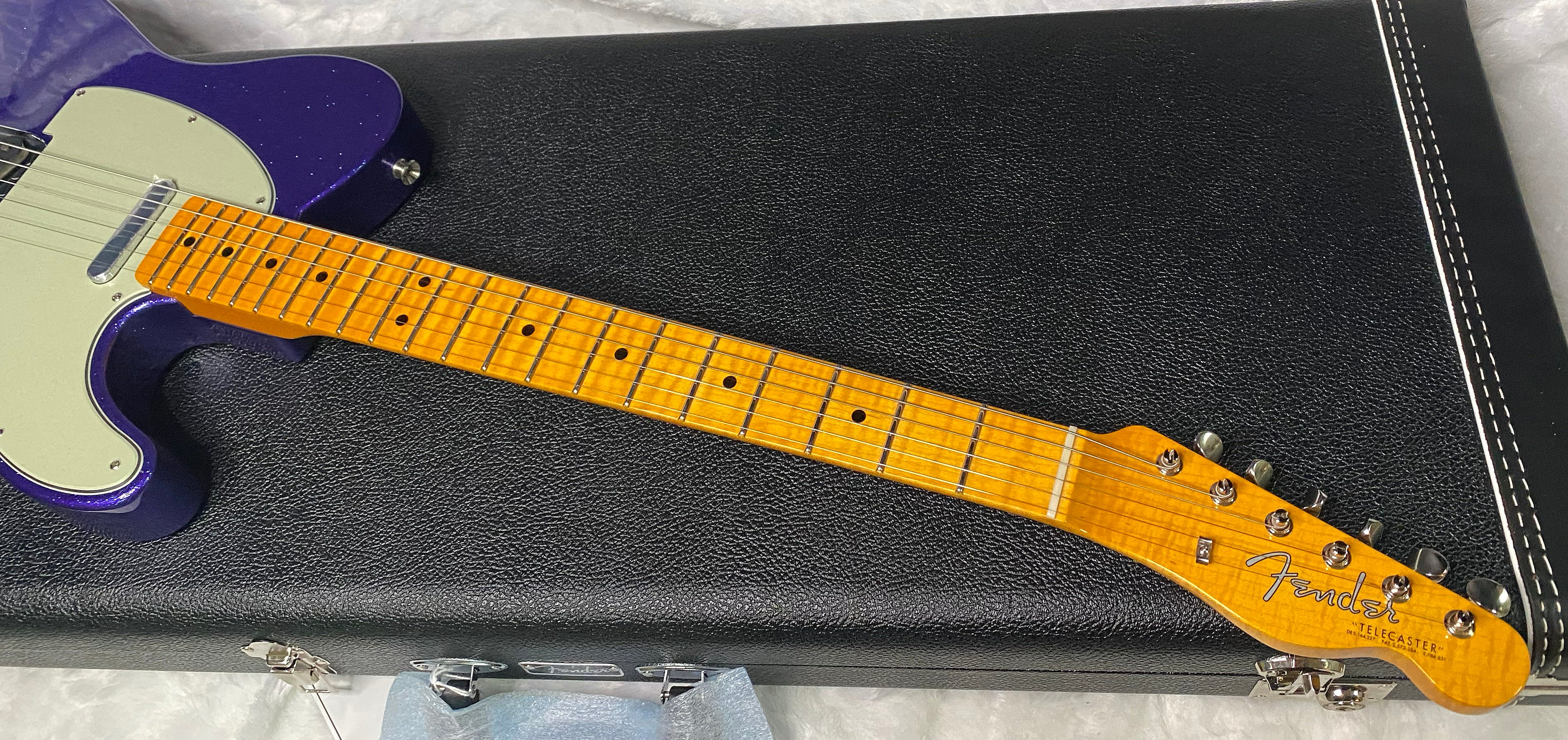 NEW! Fender Custom Shop Flamethrower Telecaster Custom - NOS - Modern Specs - Texas Special Pick-Ups - AAAA Flamed Neck - Purple Sparkle - Authorized Dealer - 7.8lbs - G07233