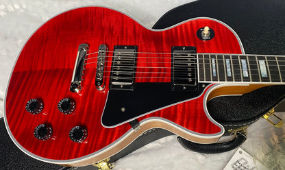 NEW! Gibson Dealer Select Custom Shop Les Paul Custom AAA Figured Flame Top - Transparent Red / Natural Back - Authorized Dealer - WOW! 8.65 lbs - G06631
