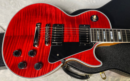 NEW! Gibson Dealer Select Custom Shop Les Paul Custom AAA Figured Flame Top - Transparent Red / Natural Back - Authorized Dealer - WOW! 8.65 lbs - G06631