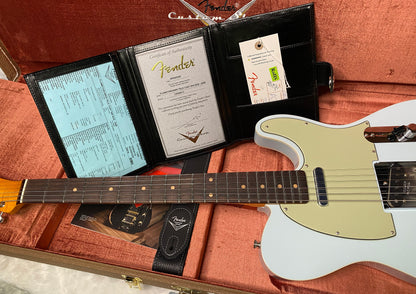 NEW! Fender Custom Shop Flamethrower Telecaster Custom - NOS - Modern Specs - Texas Special Pick-Ups - AAAA Flamed Neck -Sonic Blue - Authorized Dealer - 7.9lbs - G07231