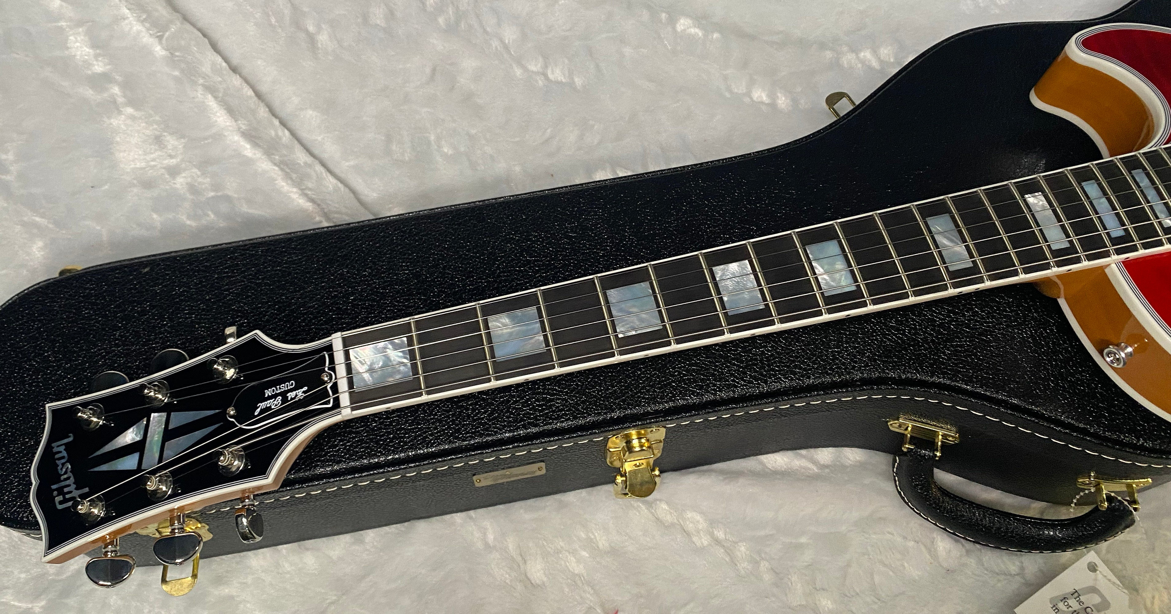 NEW! Gibson Dealer Select Custom Shop Les Paul Custom AAA Figured Flame Top - Transparent Red / Natural Back - Authorized Dealer - WOW! 8.65 lbs - G06631