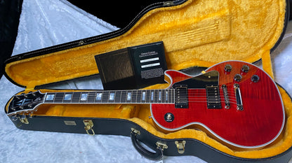 NEW! Gibson Dealer Select Custom Shop Les Paul Custom AAA Figured Flame Top - Transparent Red / Natural Back - Authorized Dealer - WOW! 8.65 lbs - G06631