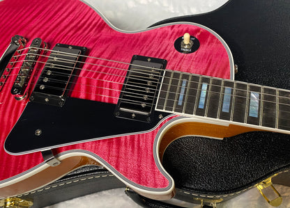 NEW! Gibson Dealer Select Custom Shop Les Paul Custom AAA Reverse Chevron Figured Top - Transparent Pink - Authorized Dealer - WOW! 8.8 lbs - G06630
