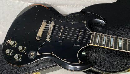NEW! Gibson Custom Shop SG Custom Batwing P-90 - Murphy Lab Heavy Aged - Ebony Finish - Authorized Dealer - 7.65 lbs - G07239