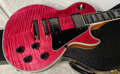 NEW! Gibson Dealer Select Custom Shop Les Paul Custom AAA Reverse Chevron Figured Top - Transparent Pink - Authorized Dealer - WOW! 8.8 lbs - G06630