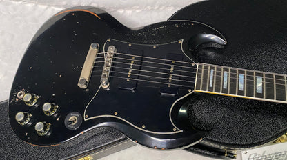 NEW! Gibson Custom Shop SG Custom Batwing P-90 - Murphy Lab Heavy Aged - Ebony Finish - Authorized Dealer - 7.65 lbs - G07239