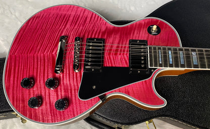 NEW! Gibson Dealer Select Custom Shop Les Paul Custom AAA Reverse Chevron Figured Top - Transparent Pink - Authorized Dealer - WOW! 8.8 lbs - G06630
