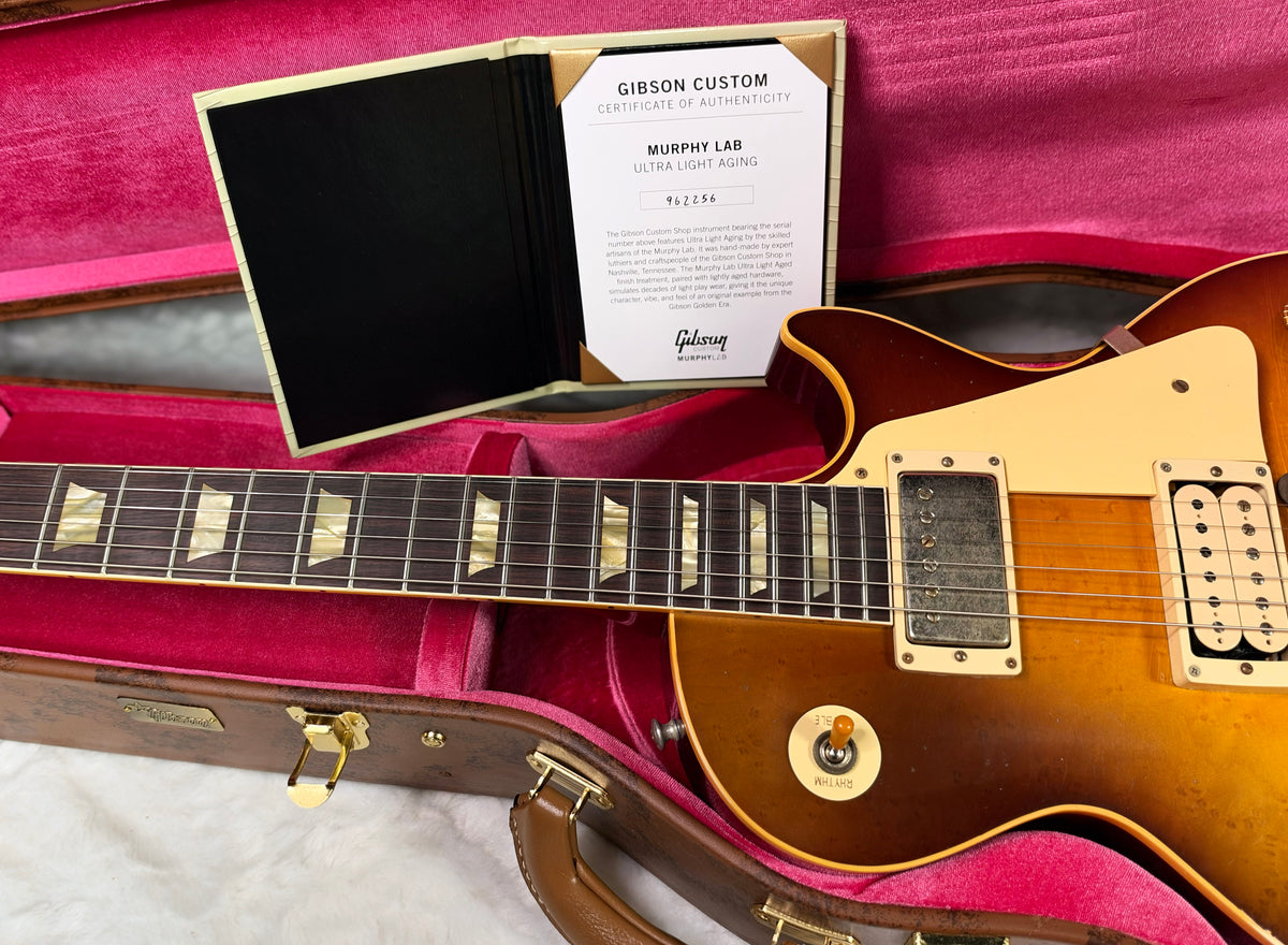 NEW! Gibson Custom Limited Edition 1959 Les Paul Standard Reissue - Birdseye Maple Top - Peach Tea Burst - Light Aged - BOTB Pg 151 - Authorized Dealer - 8.8 lbs - G08025