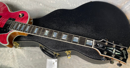 NEW! Gibson Dealer Select Custom Shop Les Paul Custom AAA Reverse Chevron Figured Top - Transparent Pink - Authorized Dealer - WOW! 8.8 lbs - G06630