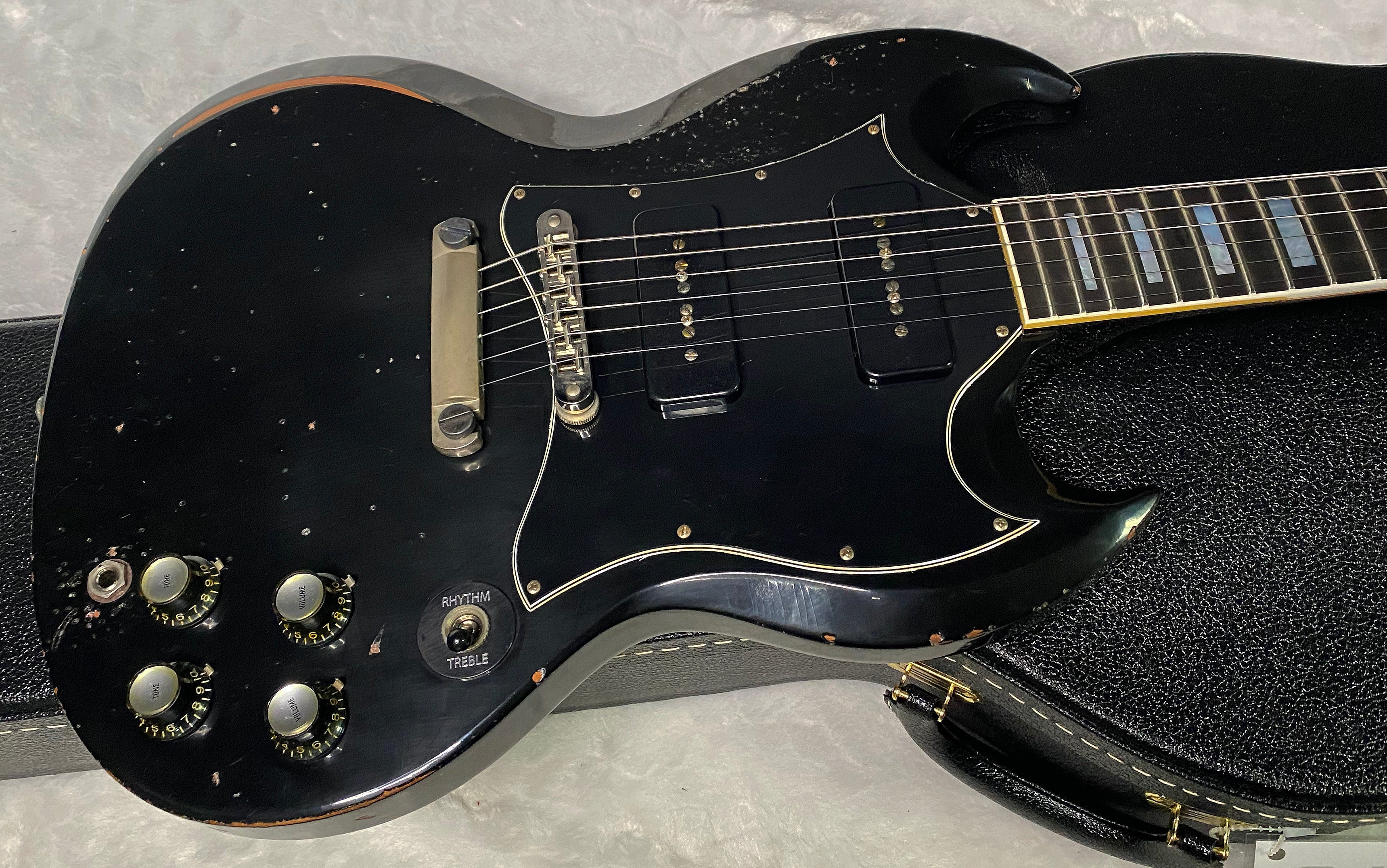 NEW! Gibson Custom Shop SG Custom Batwing P-90 - Murphy Lab Heavy Aged - Ebony Finish - Authorized Dealer - 7.65 lbs - G07239