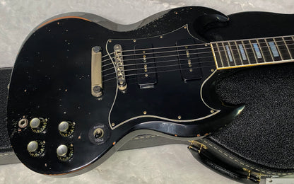 NEW! Gibson Custom Shop SG Custom Batwing P-90 - Murphy Lab Heavy Aged - Ebony Finish - Authorized Dealer - 7.65 lbs - G07239
