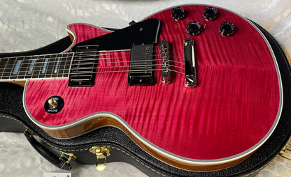 NEW! Gibson Dealer Select Custom Shop Les Paul Custom AAA Reverse Chevron Figured Top - Transparent Pink - Authorized Dealer - WOW! 8.8 lbs - G06630