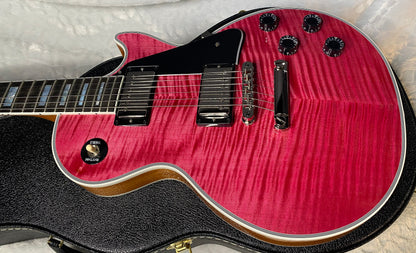 NEW! Gibson Dealer Select Custom Shop Les Paul Custom AAA Reverse Chevron Figured Top - Transparent Pink - Authorized Dealer - WOW! 8.8 lbs - G06630