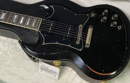 NEW! Gibson Custom Shop SG Custom Batwing P-90 - Murphy Lab Heavy Aged - Ebony Finish - Authorized Dealer - 7.65 lbs - G07239