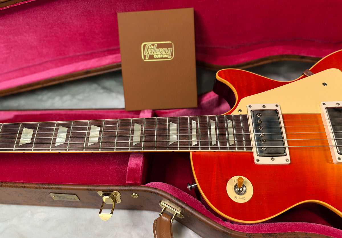 NEW! Gibson Custom 1960 Les Paul Standard Reissue VOS - Tangerine Burst - Only 8.35 lbs - Super Wide Monster Quilt / Flame Top - Authorized Dealer - G07934