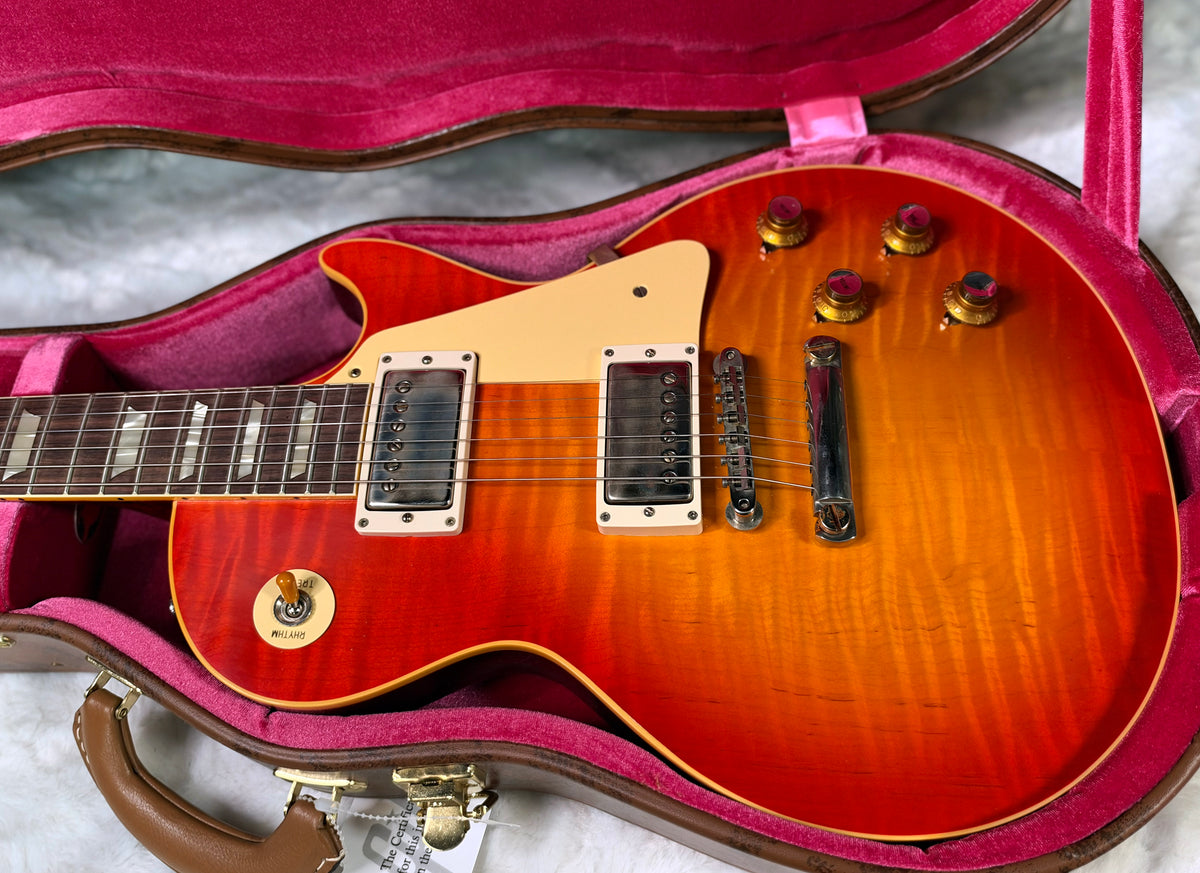 NEW! Gibson Custom 1960 Les Paul Standard Reissue VOS - Tangerine Burst - Only 8.35 lbs - Super Wide Monster Quilt / Flame Top - Authorized Dealer - G07934