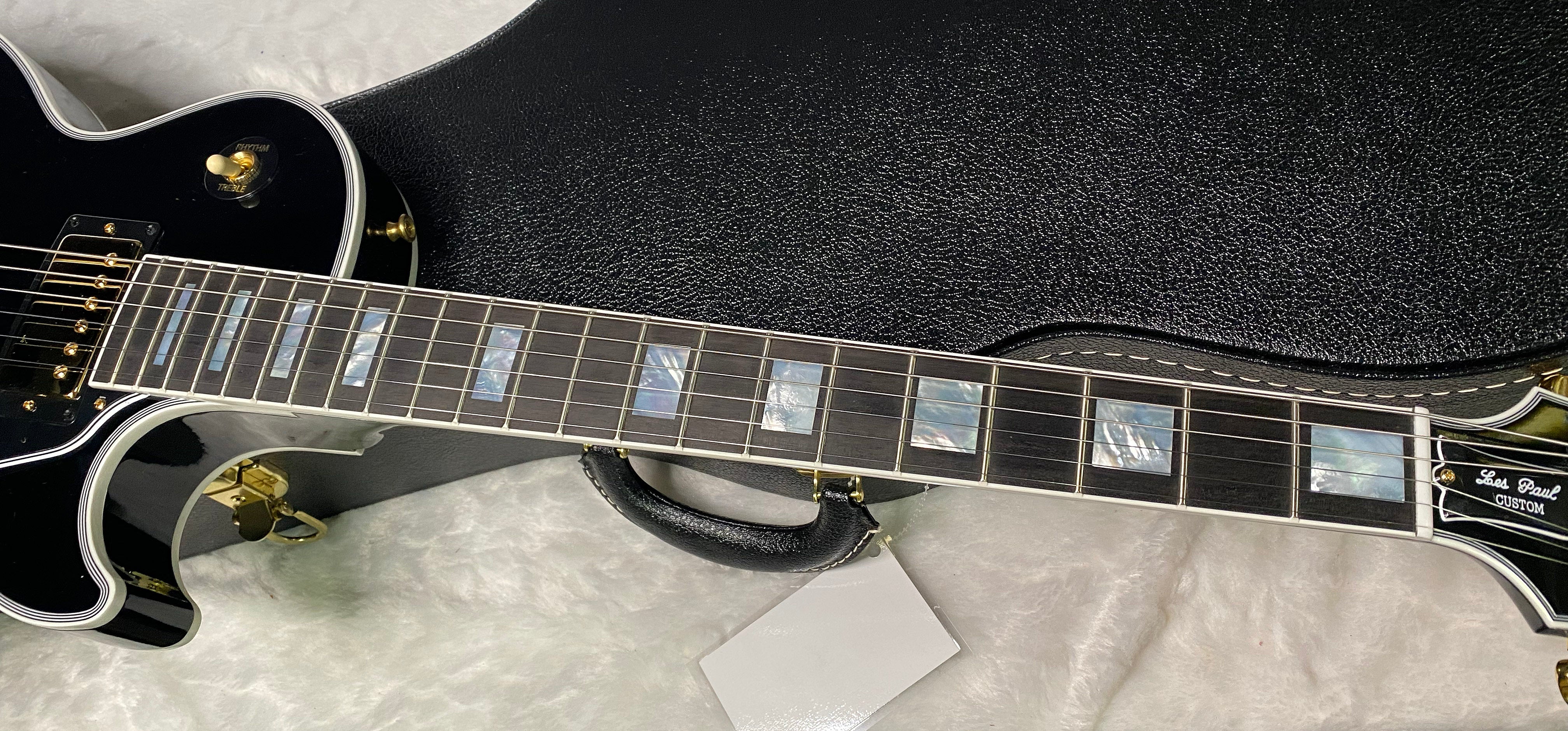 NEW! Gibson Custom Les Paul Custom Long Scale Electric Guitar - Ebony - Authorized Dealer - 10.6 lbs WOW - G07238