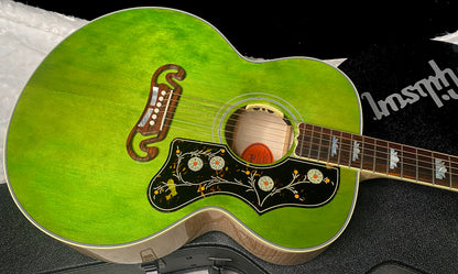NEW ! Gibson SJ-200 Standard - Custom Shop - Dealer Select - Super RARE - Green Top - Authorized Dealer - AAAAA Flamed Natural Maple Back & Sides - G07241