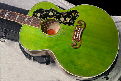 NEW ! Gibson SJ-200 Standard - Custom Shop - Dealer Select - Super RARE - Green Top - Authorized Dealer - AAAAA Flamed Natural Maple Back & Sides - G07241