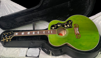 NEW ! Gibson SJ-200 Standard - Custom Shop - Dealer Select - Super RARE - Green Top - Authorized Dealer - AAAAA Flamed Natural Maple Back & Sides - G07241