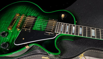 NEW! Gibson Dealer Select Custom Shop Les Paul Custom Green Widow AAA Figured Flame Top - Authorized Dealer - 9.9 lbs - G07917