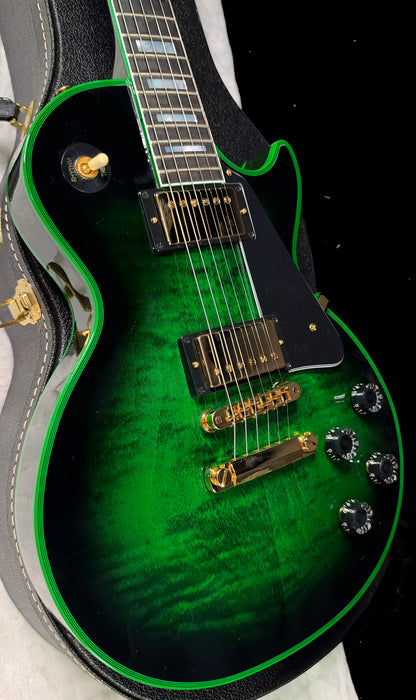 NEW! Gibson Dealer Select Custom Shop Les Paul Custom Green Widow AAA Figured Flame Top - Authorized Dealer - 9.9 lbs - G07917