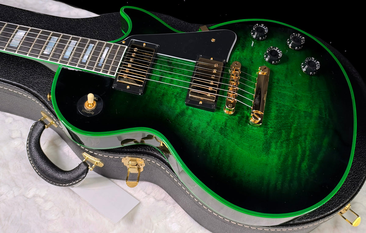 NEW! Gibson Dealer Select Custom Shop Les Paul Custom Green Widow AAA Figured Flame Top - Authorized Dealer - 9.9 lbs - G07917