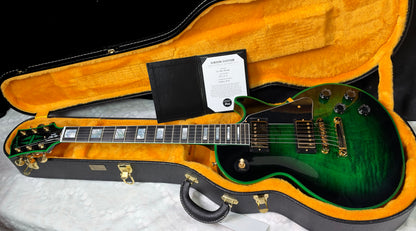 NEW! Gibson Dealer Select Custom Shop Les Paul Custom Green Widow AAA Figured Flame Top - Authorized Dealer - 9.9 lbs - G07917